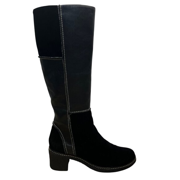 Aerosoles Women’s Black Suede Side Zipper Closure Knee-High Tar Wash Boots 7M - Picture 1 of 10